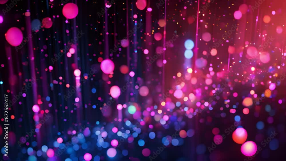Aufkleber A digital image showcasing colorful lights and bokeh in a dark background, with streaks of light creating a dynamic visual.