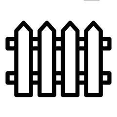 Fence icon in black and outline style