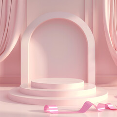 podium mockup in backdrop for product