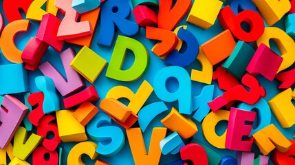 Fototapeta premium A colorful background with many letters.
