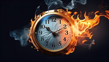 Time limit, burning alarm clock, limited time fire burning  images, waste of time concept art images,