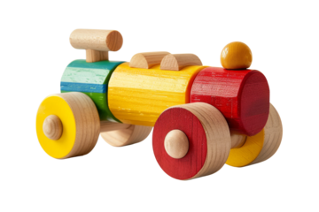 Colorful Wooden Toy Tractor