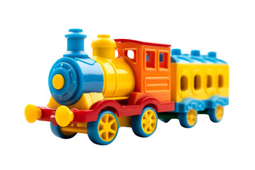 Fototapeta premium Colorful Toy Train isolated on white background