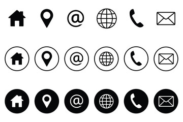 Web icon set. Contact us icon vector on white background