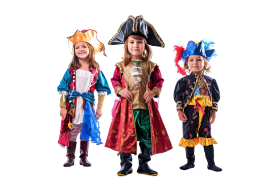 Three Kids Dressed Up As Pirates - Powered by Adobe