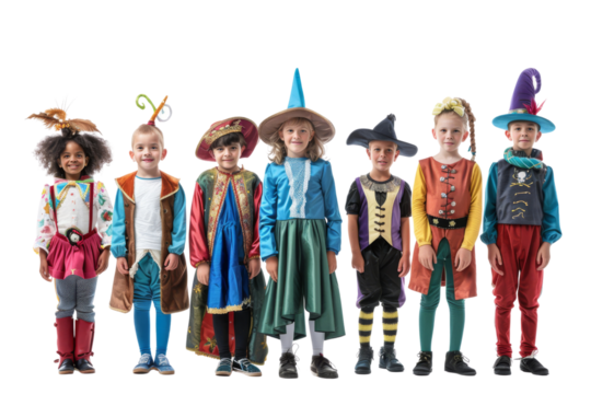 Children in Costumes for a Party or Play