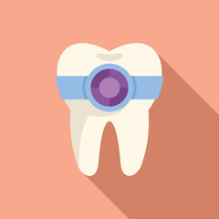 Dentist is applying dental sealant on tooth for teeth whitening and oral hygiene