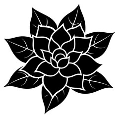 flower tattoo design silhouette vector illustration