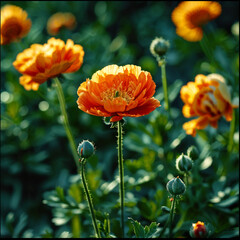 yellow colored Linum grandiflorum flower