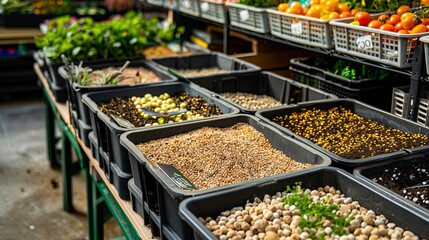 Obraz premium A market with many different kinds of vegetables.