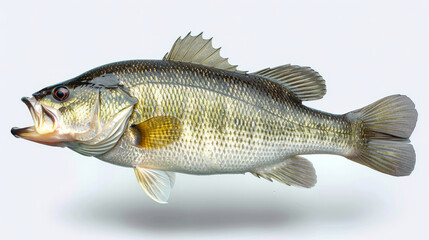 Largemouth Bass in a White Studio