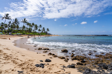 Poipu Beach Park, Koloa, Kauai South Shore，Hawaii.