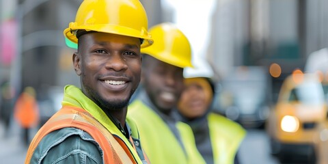 Multicultural sanitation crew working in New York City. Concept Sanitation Workers, Multicultural Team, New York City, Cleaning Operations, Diverse Workforce