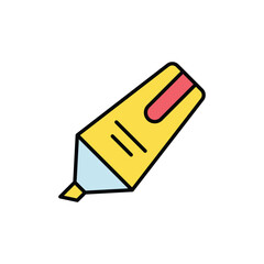 Highlighter icon design with white background stock illustration