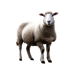 Fototapeta premium Sheep isolated on transparent PNG background.
