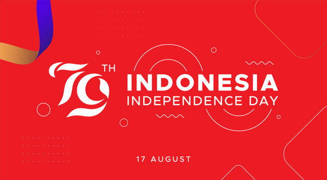 17 August independence. Design template for celebrating the 79th independence day of the Republic of Indonesia, August 17. Independence celebration concept with red and white colors. Proclamation day