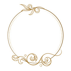 A delicate circular frame featuring a vintage floral design, perfect for invitations or decorative projects.