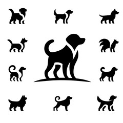 silhouette logo Pet Dog