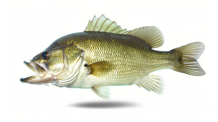 Fototapeta premium Largemouth Bass Fish Isolated on White Background