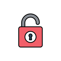 Padlock icon design with white background stock illustration