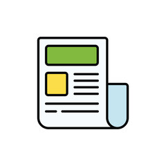 Fototapeta premium Newspaper icon design with white background stock illustration