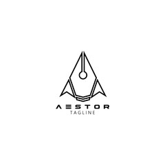 Fototapeta premium jet pen logo design vector