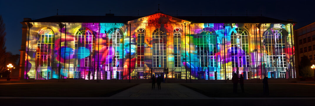 Spectacular Display of VJ Projection Mapping on Architectural Facade