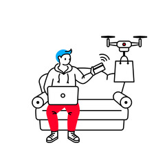 Man pays for online contactless delivery of goods