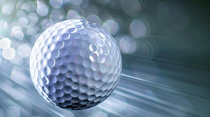 A high visibility golf ball in mid air