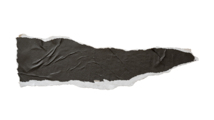 Torn acute triangle shaped black paper