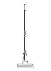 Mop household tool.  Isolated outline Illustration on white background.  Design element 