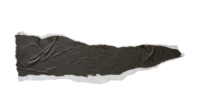 Torn acute triangle shaped black paper