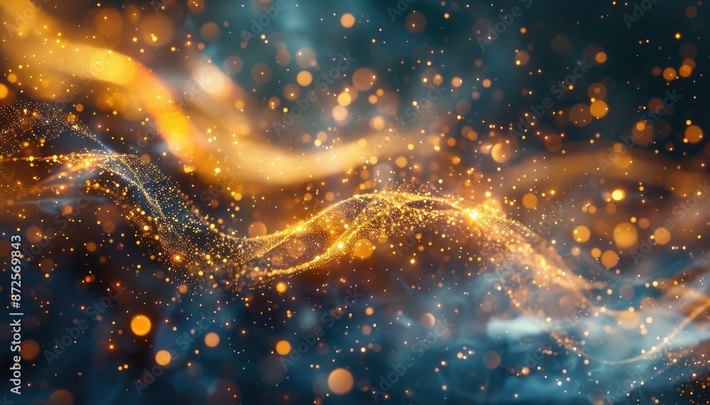 Poster a dynamic abstract background with glowing electric waves and vibrant sparks, displaying vibrant ene