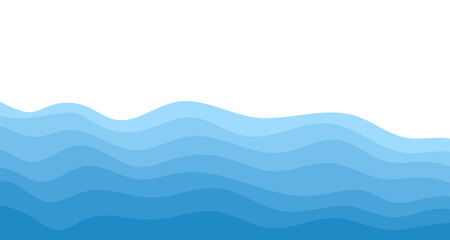 Background vector illustration of blue ocean wave layers