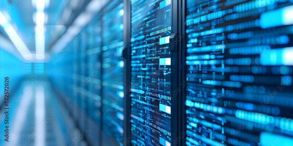 Poster data professionals excel in data management governance and quality compliance solutions. concept dat