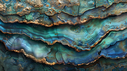 Underwater Beauty and Marine Elegance - Shimmering Abalone Shell Background 