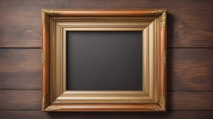 wooden picture frame, wooden background