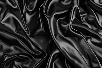 Obraz premium Black luxury fabric background with copy space