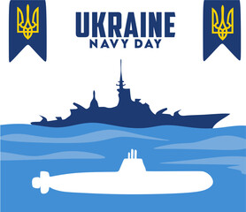 Naklejka premium Happy Ukrainian Navy Day to all Ukrainian soldiers