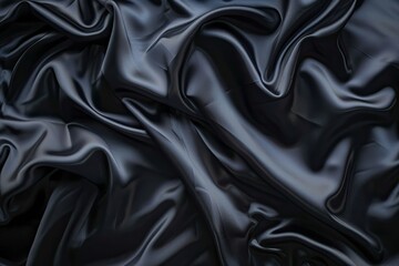 Obraz premium Black luxury fabric background with copy space