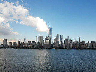 Fototapeta premium NYC. New York City. Manhattan downtown skyline skyscrapers. New York City skyline, cityscape of Manhattan in USA.