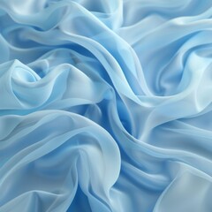 Fototapeta premium Light blue georgette fabric texture with a soft and flowy feel