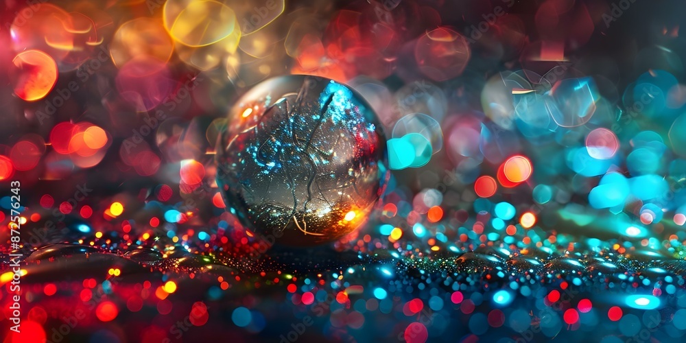 Poster the sparkling charm quark and the brooding strange quark. concept particle physics, quarks, charm qu