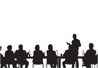 silhouettes of people in a cafe