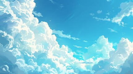 Light blue sky with soft white clouds, creating a serene and open background
