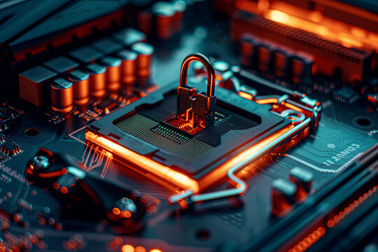 Secure connection concept with motherboard and lock
