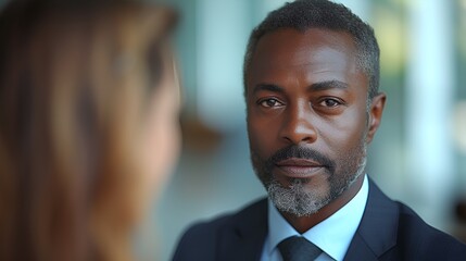 Fototapeta premium Intense and focused business executive - serious expr3essioni on his face. - business meeting - CEO/CFO - high-end hotel lobby 