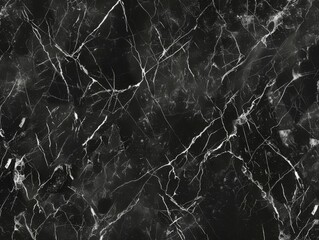 Smooth and seamless black marble texture with light veins