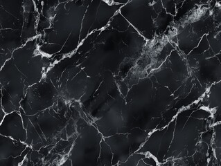 Smooth and seamless black marble texture with light veins