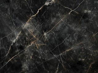 Smooth and seamless black marble texture with light veins